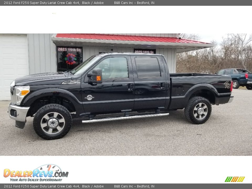 2012 Ford F250 Super Duty Lariat Crew Cab 4x4 Black / Adobe Photo #2