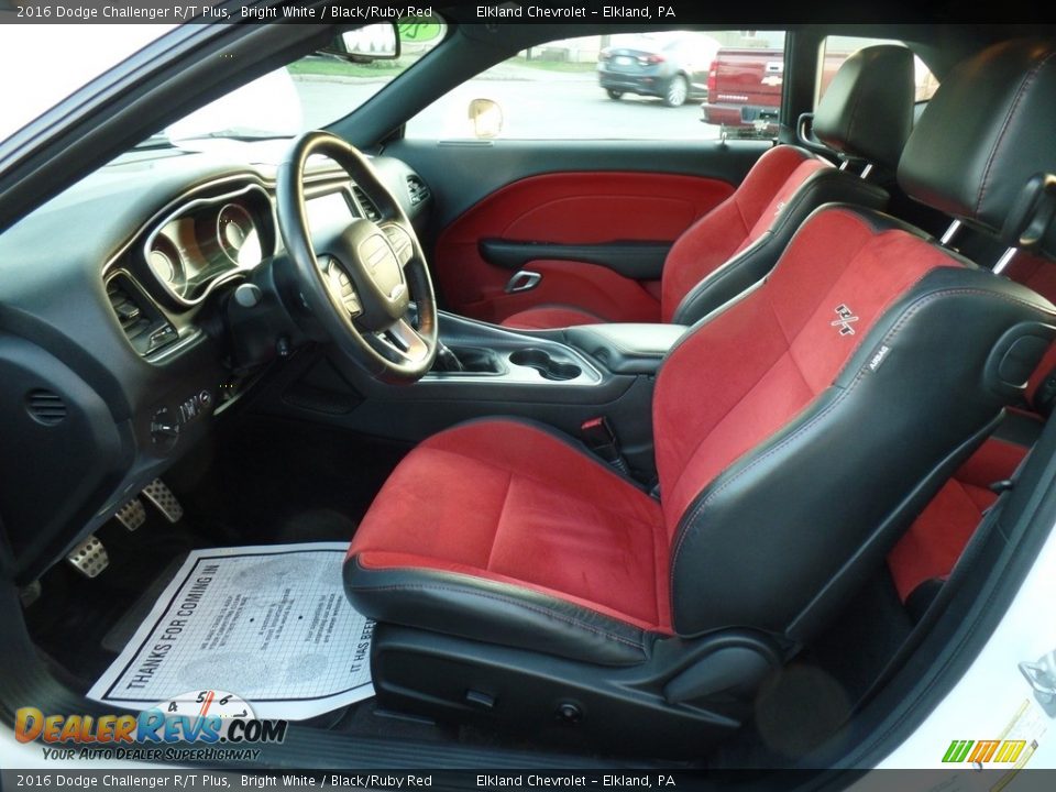 Black/Ruby Red Interior - 2016 Dodge Challenger R/T Plus Photo #23