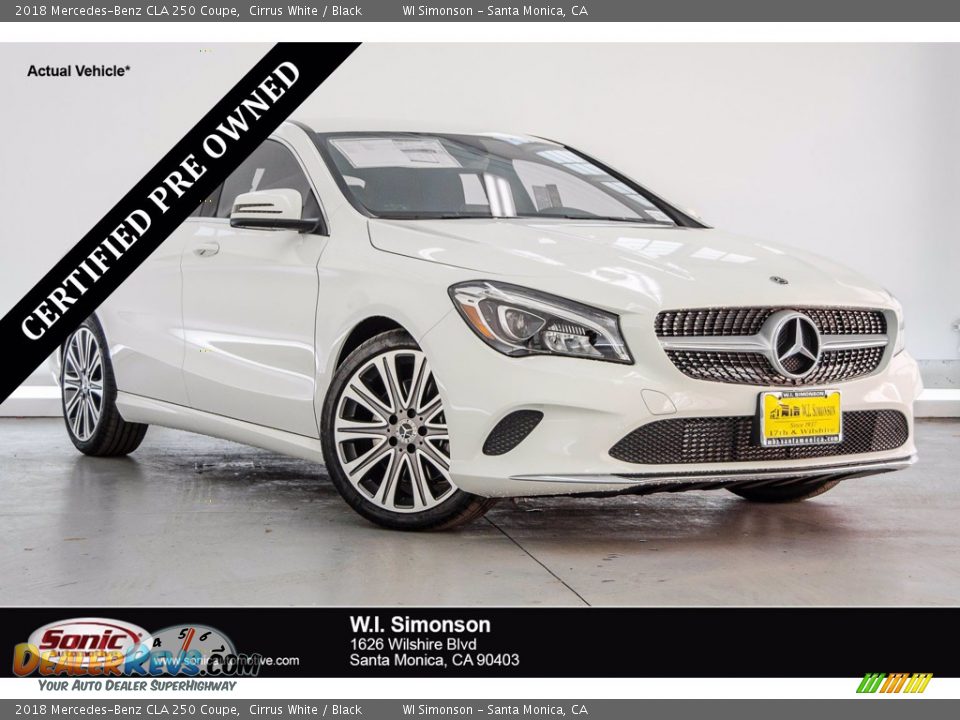 2018 Mercedes-Benz CLA 250 Coupe Cirrus White / Black Photo #1