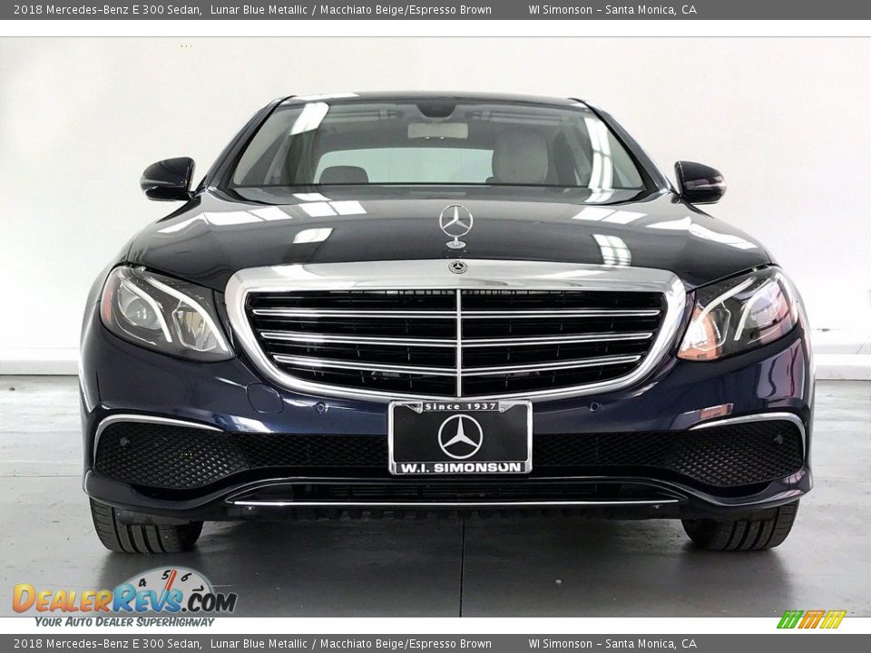 2018 Mercedes-Benz E 300 Sedan Lunar Blue Metallic / Macchiato Beige/Espresso Brown Photo #2