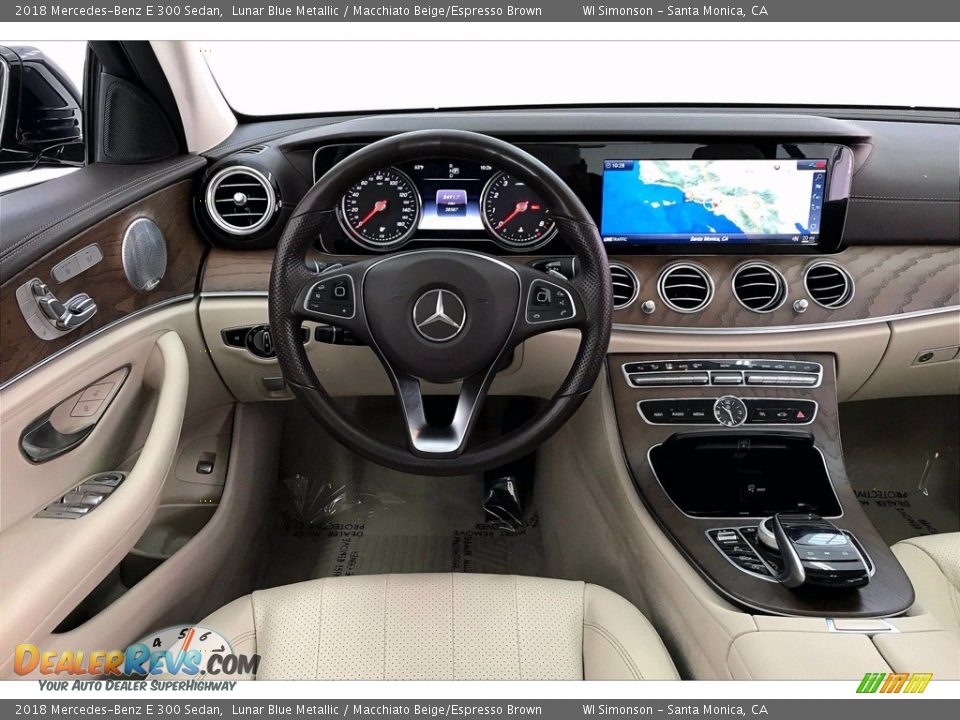 2018 Mercedes-Benz E 300 Sedan Lunar Blue Metallic / Macchiato Beige/Espresso Brown Photo #4