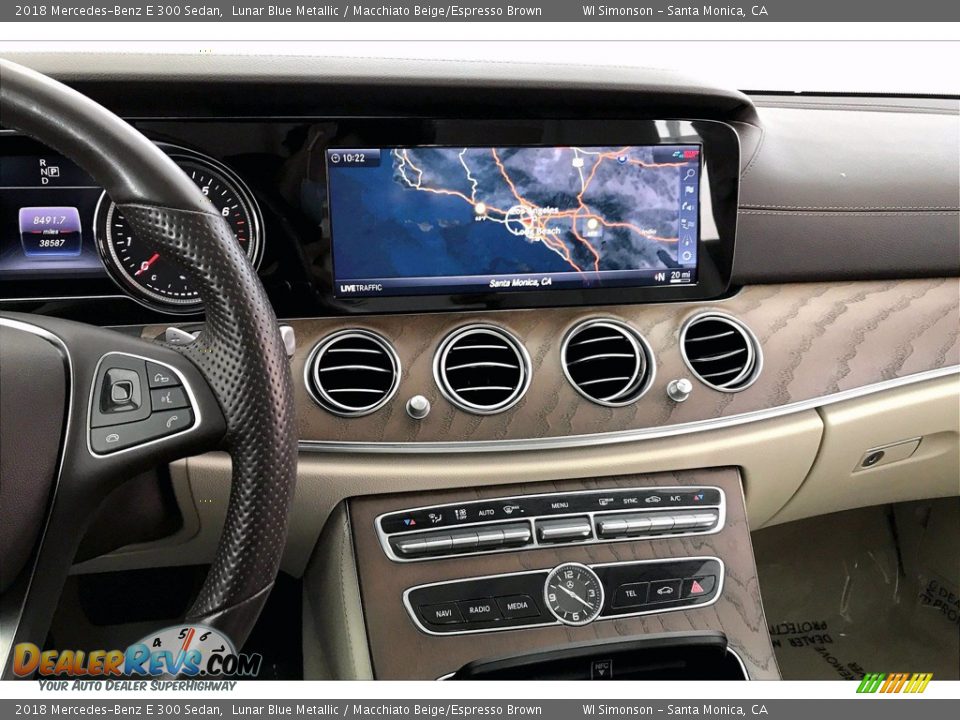 2018 Mercedes-Benz E 300 Sedan Lunar Blue Metallic / Macchiato Beige/Espresso Brown Photo #5