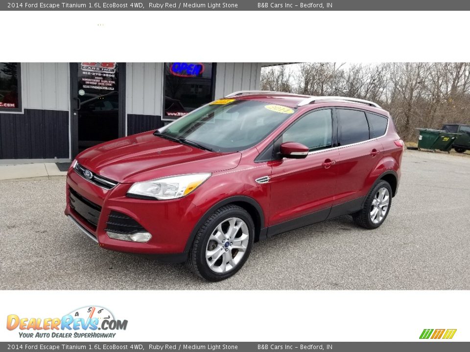 2014 Ford Escape Titanium 1.6L EcoBoost 4WD Ruby Red / Medium Light Stone Photo #24