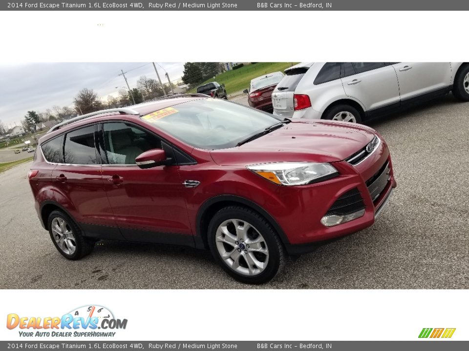 2014 Ford Escape Titanium 1.6L EcoBoost 4WD Ruby Red / Medium Light Stone Photo #25