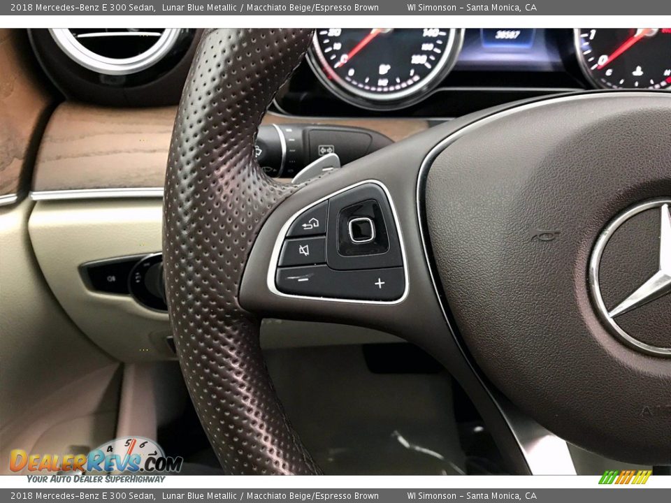 2018 Mercedes-Benz E 300 Sedan Lunar Blue Metallic / Macchiato Beige/Espresso Brown Photo #21