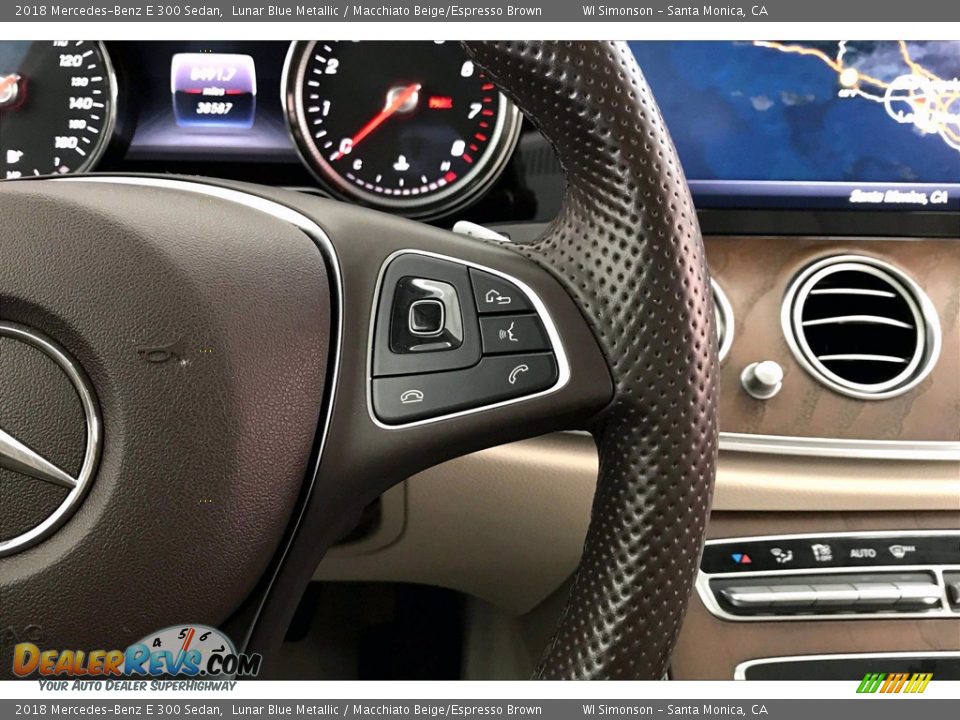 2018 Mercedes-Benz E 300 Sedan Lunar Blue Metallic / Macchiato Beige/Espresso Brown Photo #22