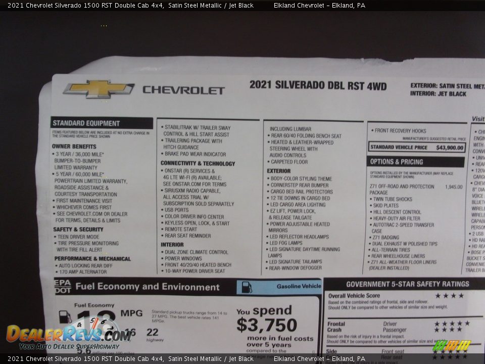 2021 Chevrolet Silverado 1500 RST Double Cab 4x4 Satin Steel Metallic / Jet Black Photo #33