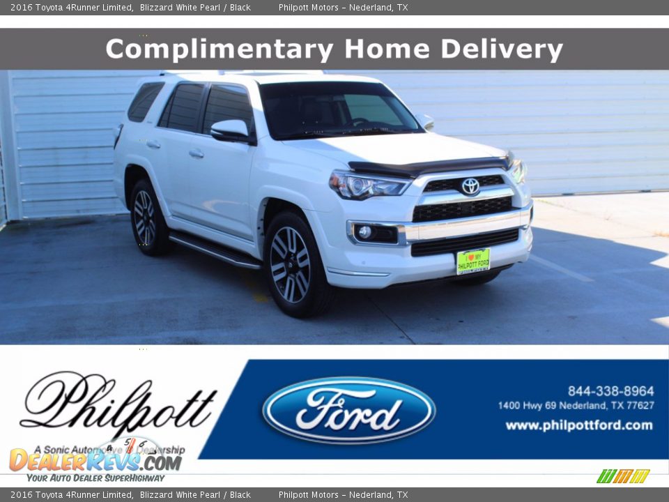 2016 Toyota 4Runner Limited Blizzard White Pearl / Black Photo #1