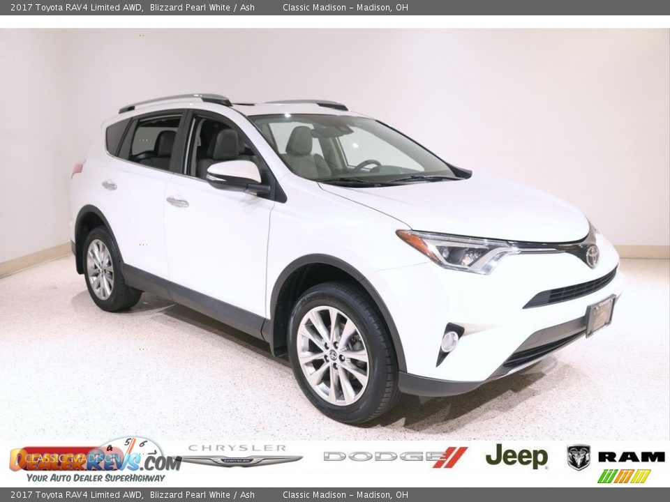 2017 Toyota RAV4 Limited AWD Blizzard Pearl White / Ash Photo #1