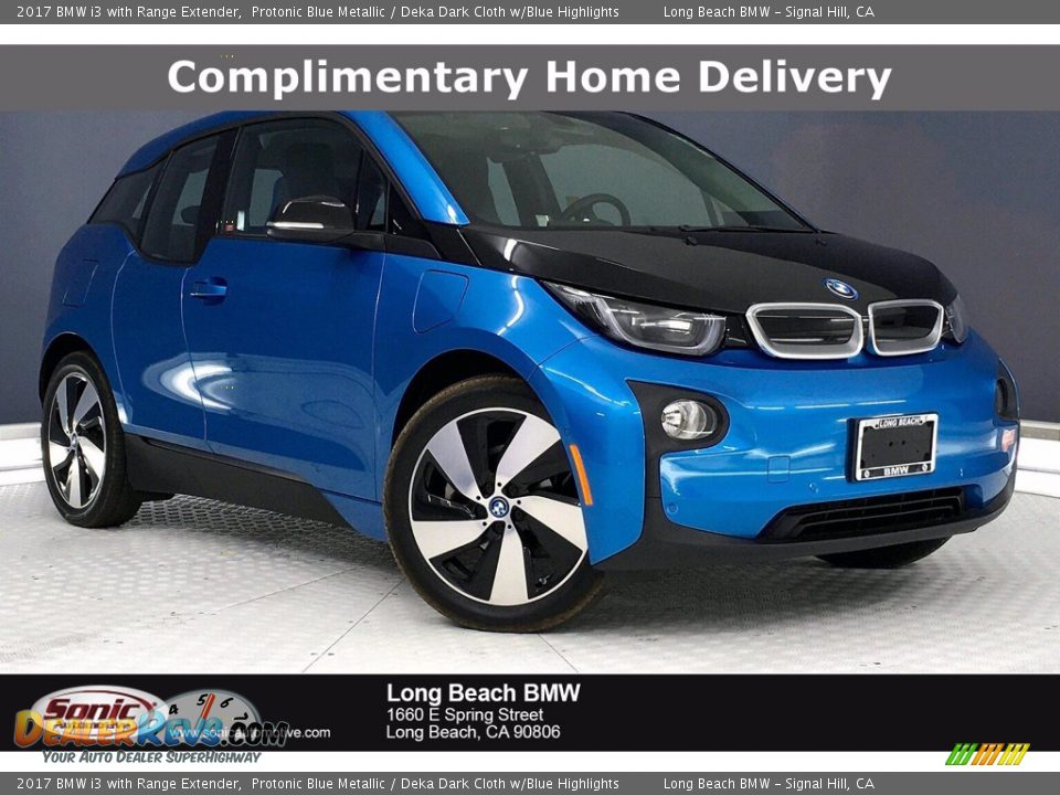 2017 BMW i3 with Range Extender Protonic Blue Metallic / Deka Dark Cloth w/Blue Highlights Photo #1