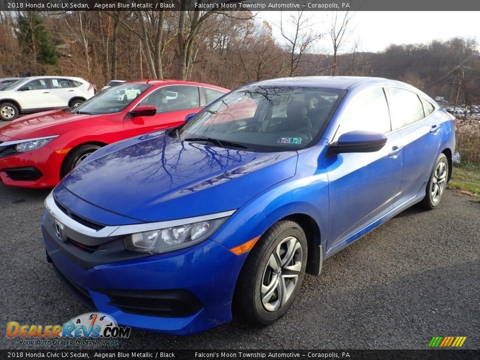 2018 Honda Civic LX Sedan Aegean Blue Metallic / Black Photo #1