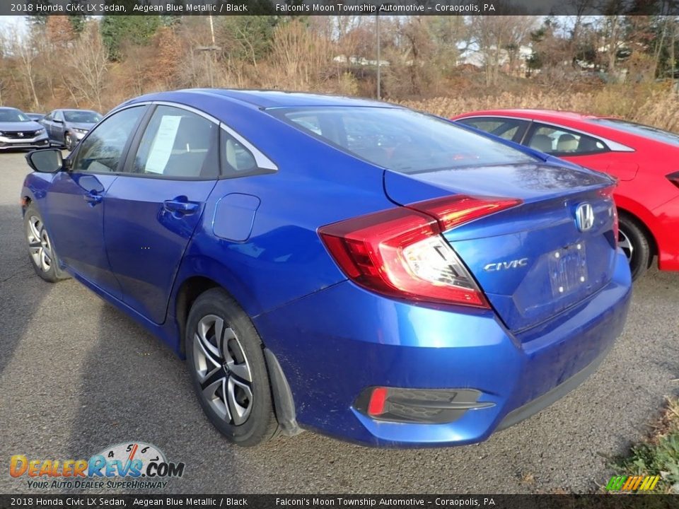 2018 Honda Civic LX Sedan Aegean Blue Metallic / Black Photo #2