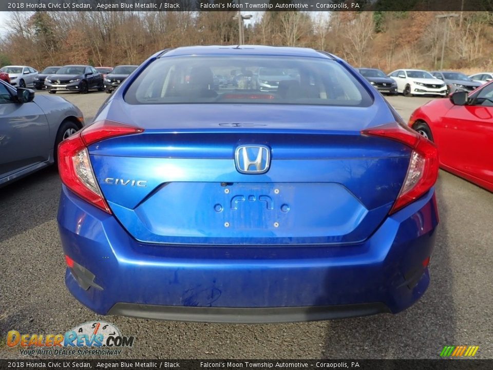 2018 Honda Civic LX Sedan Aegean Blue Metallic / Black Photo #3
