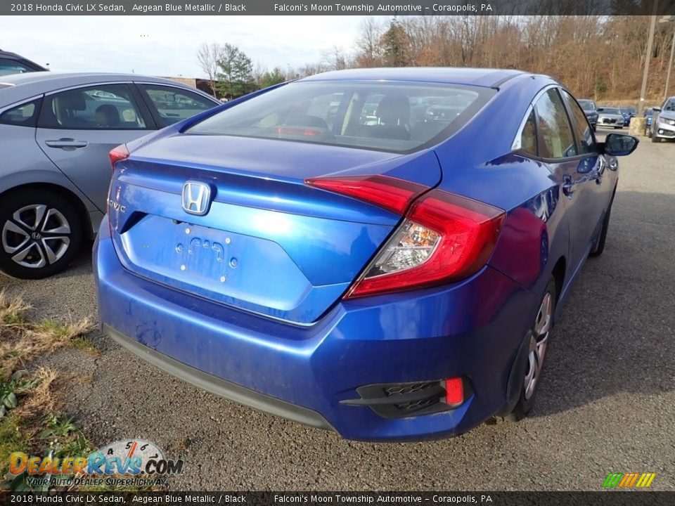 2018 Honda Civic LX Sedan Aegean Blue Metallic / Black Photo #4