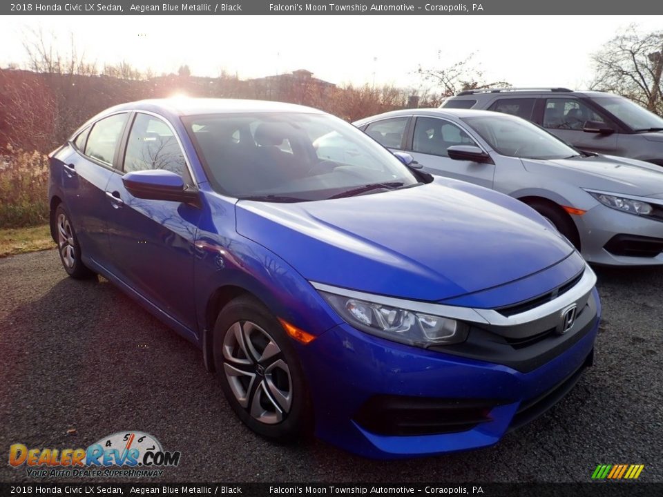 2018 Honda Civic LX Sedan Aegean Blue Metallic / Black Photo #5