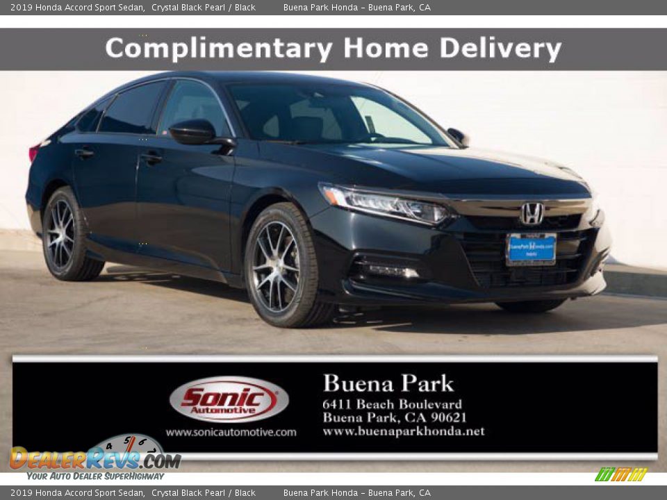 2019 Honda Accord Sport Sedan Crystal Black Pearl / Black Photo #1