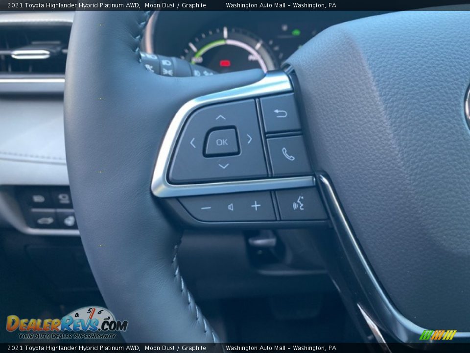 2021 Toyota Highlander Hybrid Platinum AWD Steering Wheel Photo #6