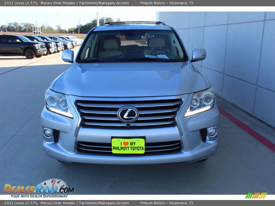 2013 Lexus LX 570 Merury Silver Metallic / Parchment/Mahogany Accents Photo #3