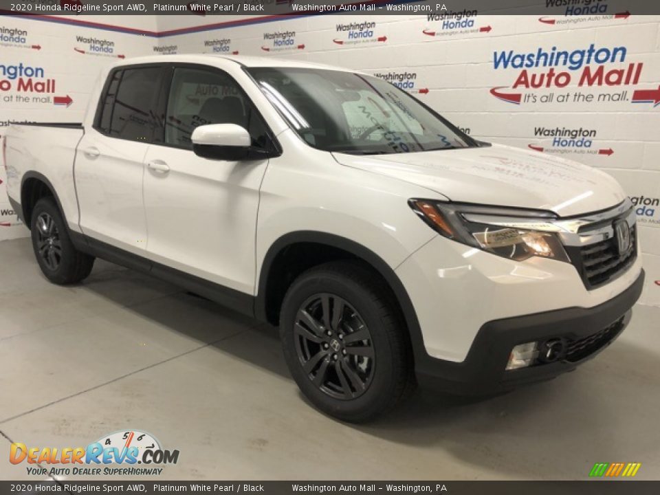 2020 Honda Ridgeline Sport AWD Platinum White Pearl / Black Photo #2