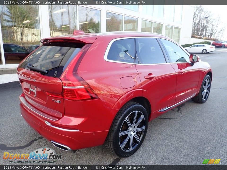 2018 Volvo XC60 T6 AWD Inscription Passion Red / Blonde Photo #3