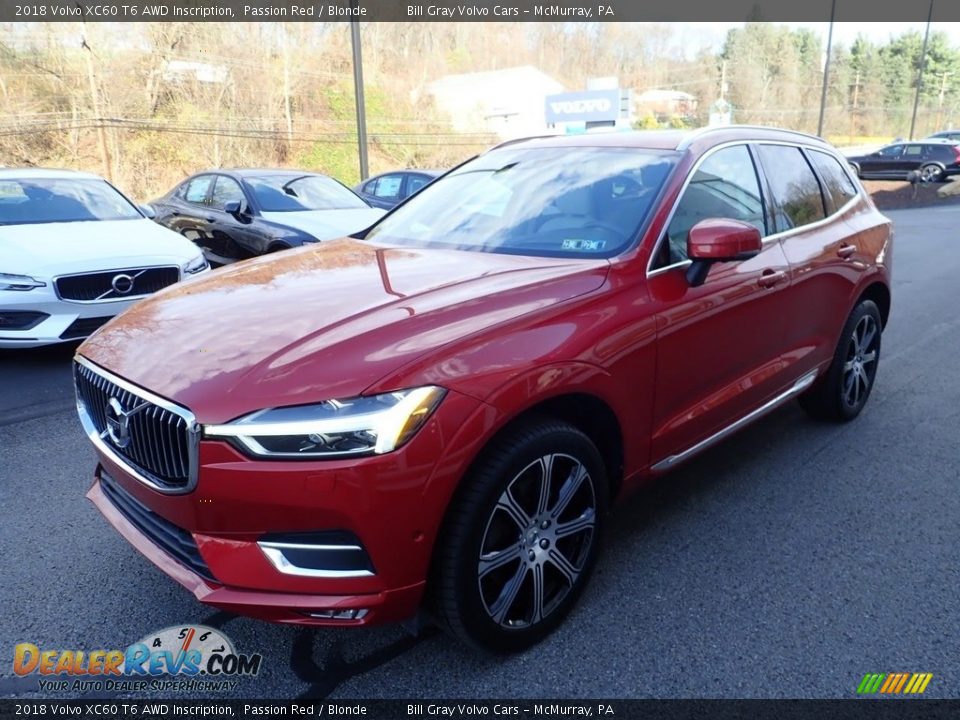2018 Volvo XC60 T6 AWD Inscription Passion Red / Blonde Photo #8