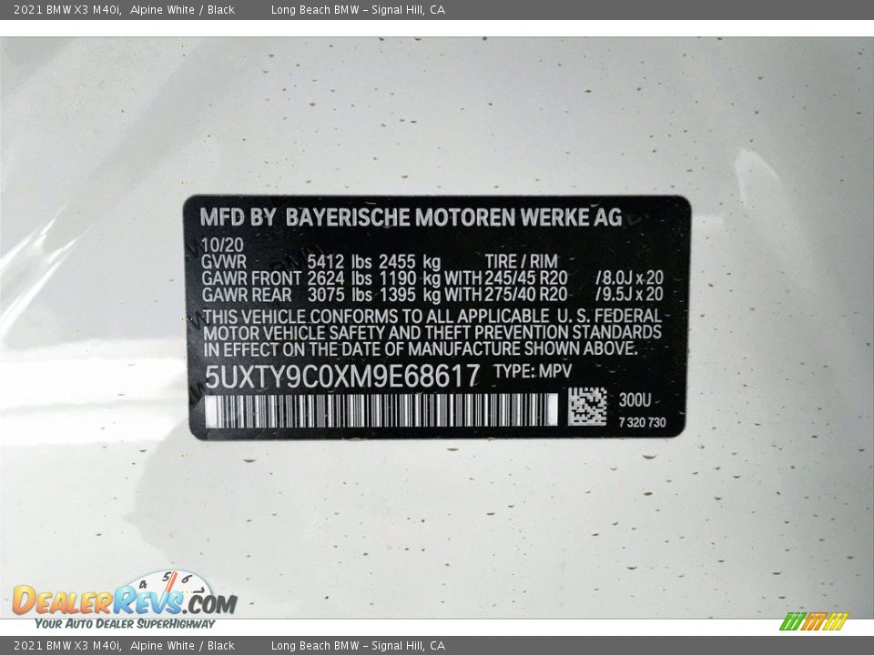 2021 BMW X3 M40i Alpine White / Black Photo #18