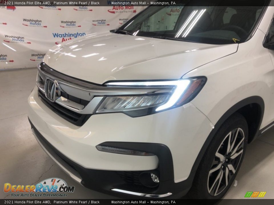 2021 Honda Pilot Elite AWD Platinum White Pearl / Black Photo #2