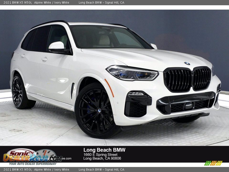 2021 BMW X5 M50i Alpine White / Ivory White Photo #1