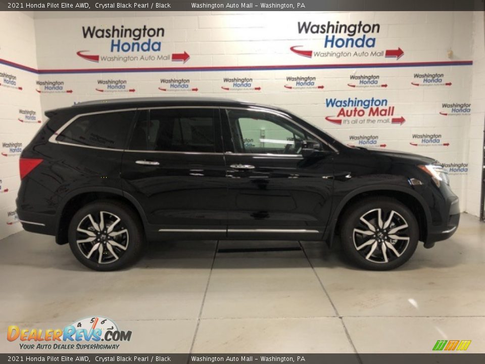 2021 Honda Pilot Elite AWD Crystal Black Pearl / Black Photo #1