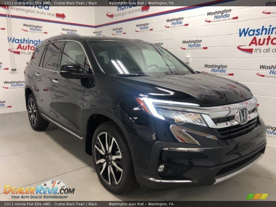 2021 Honda Pilot Elite AWD Crystal Black Pearl / Black Photo #2