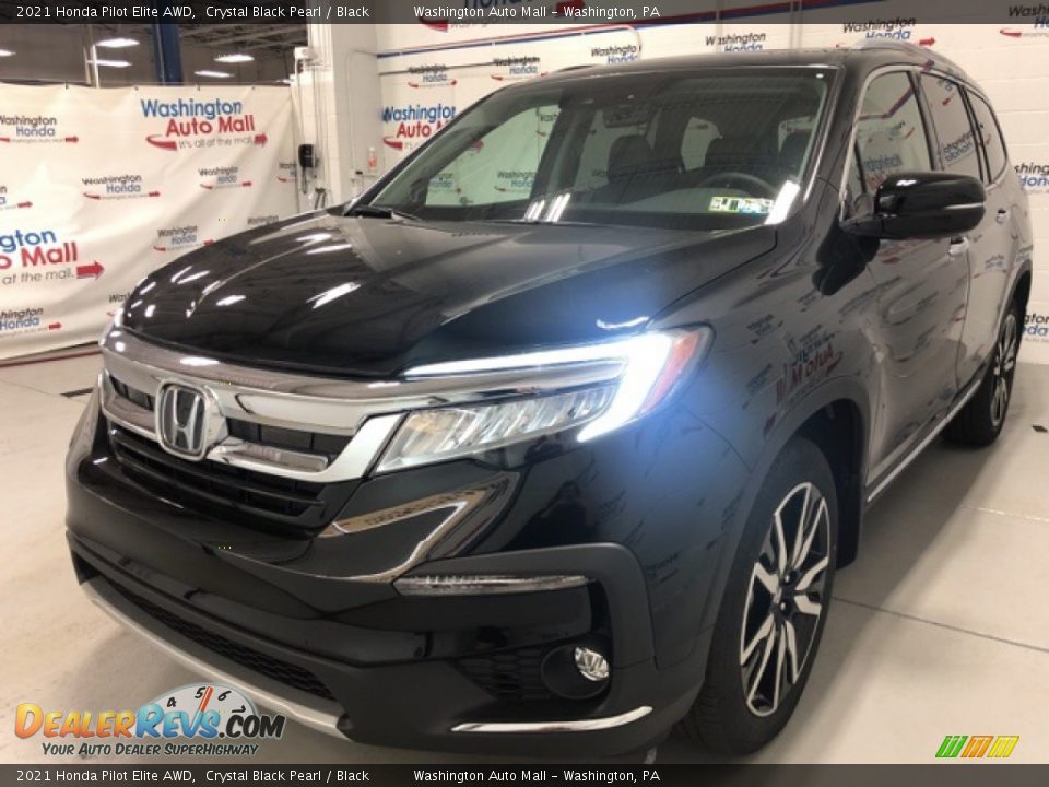 2021 Honda Pilot Elite AWD Crystal Black Pearl / Black Photo #3