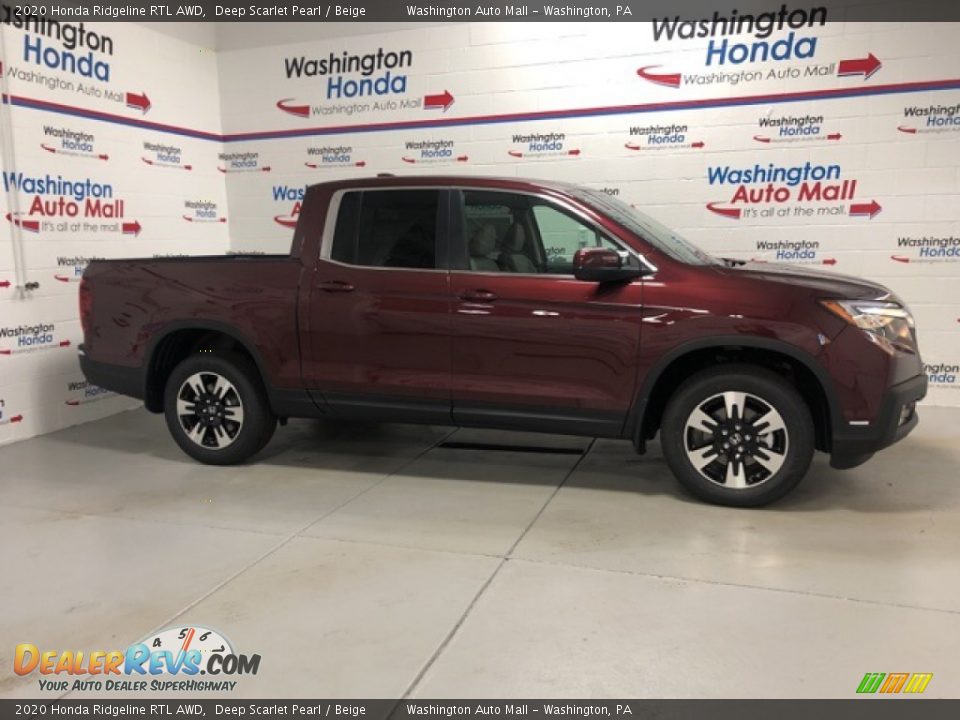 2020 Honda Ridgeline RTL AWD Deep Scarlet Pearl / Beige Photo #1