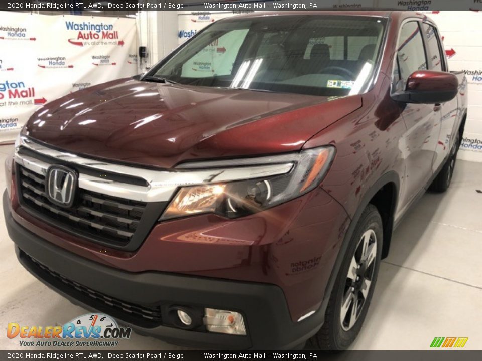 2020 Honda Ridgeline RTL AWD Deep Scarlet Pearl / Beige Photo #3