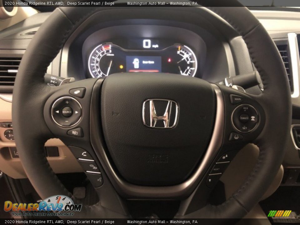 2020 Honda Ridgeline RTL AWD Deep Scarlet Pearl / Beige Photo #14