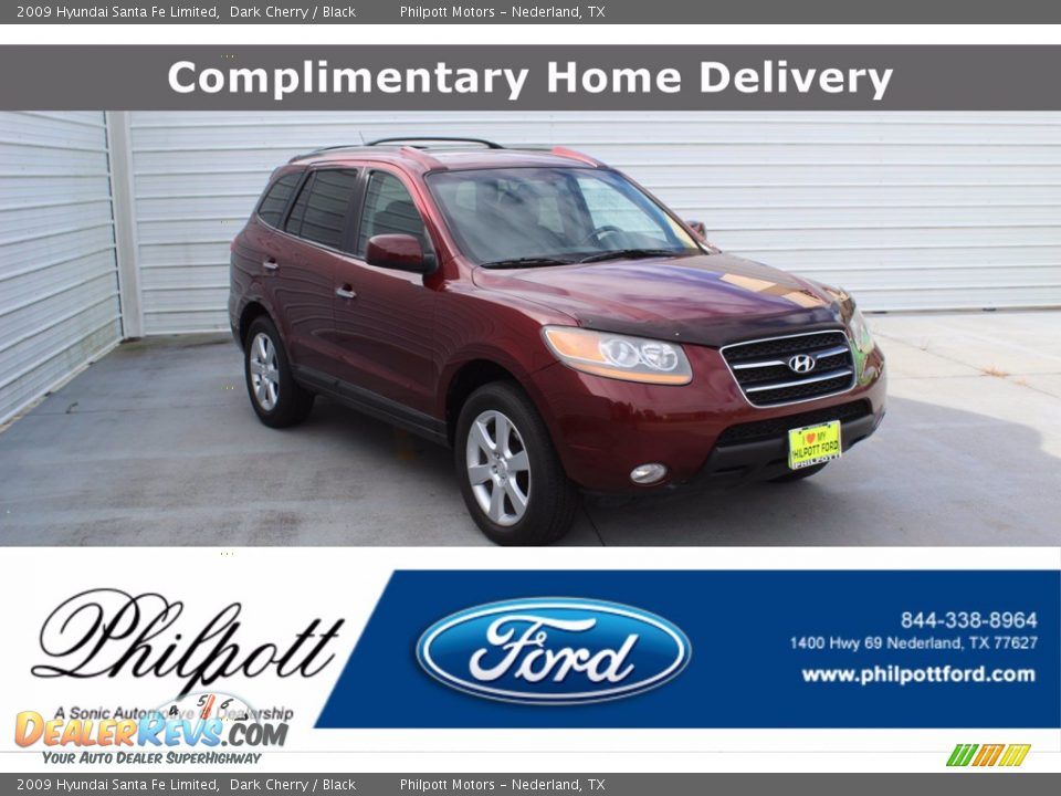 2009 Hyundai Santa Fe Limited Dark Cherry / Black Photo #1