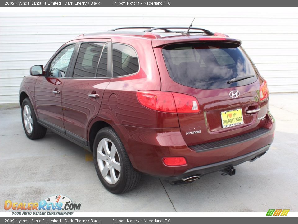 2009 Hyundai Santa Fe Limited Dark Cherry / Black Photo #7