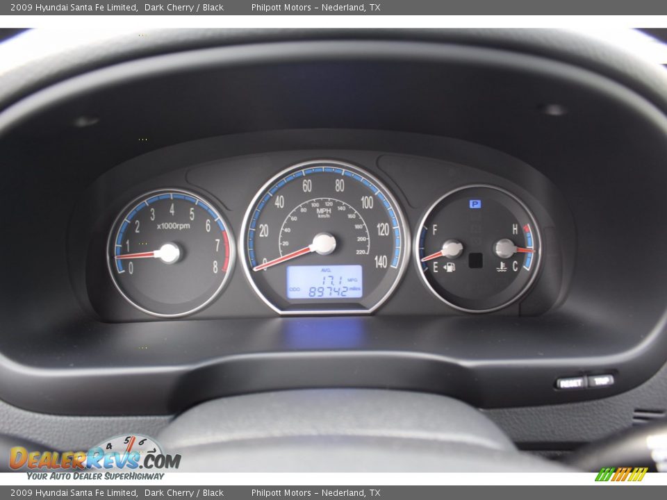 2009 Hyundai Santa Fe Limited Dark Cherry / Black Photo #14