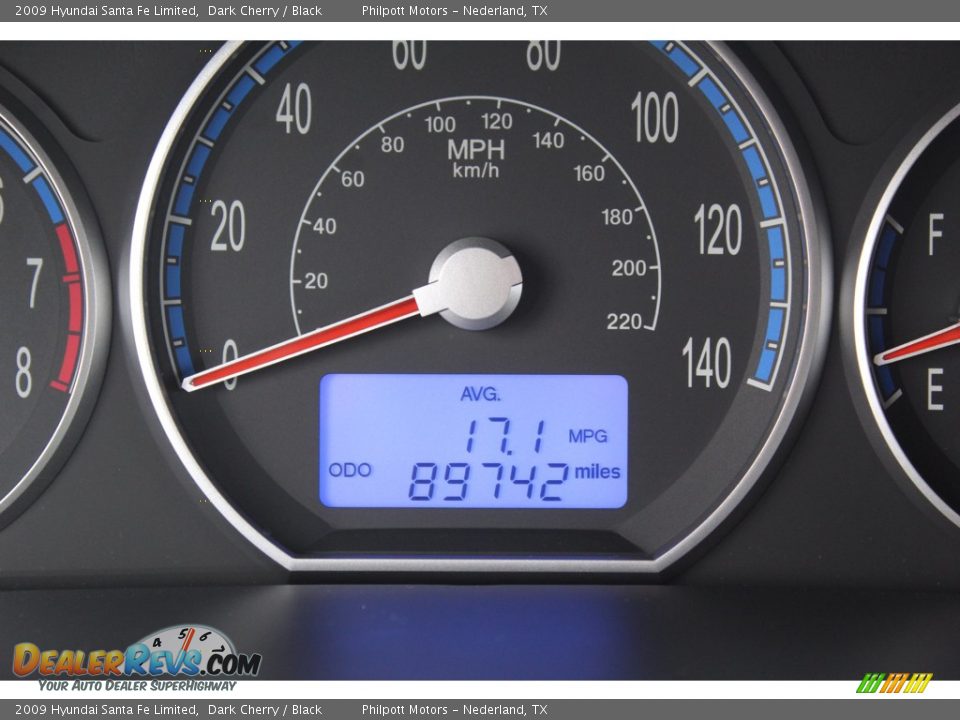 2009 Hyundai Santa Fe Limited Dark Cherry / Black Photo #15