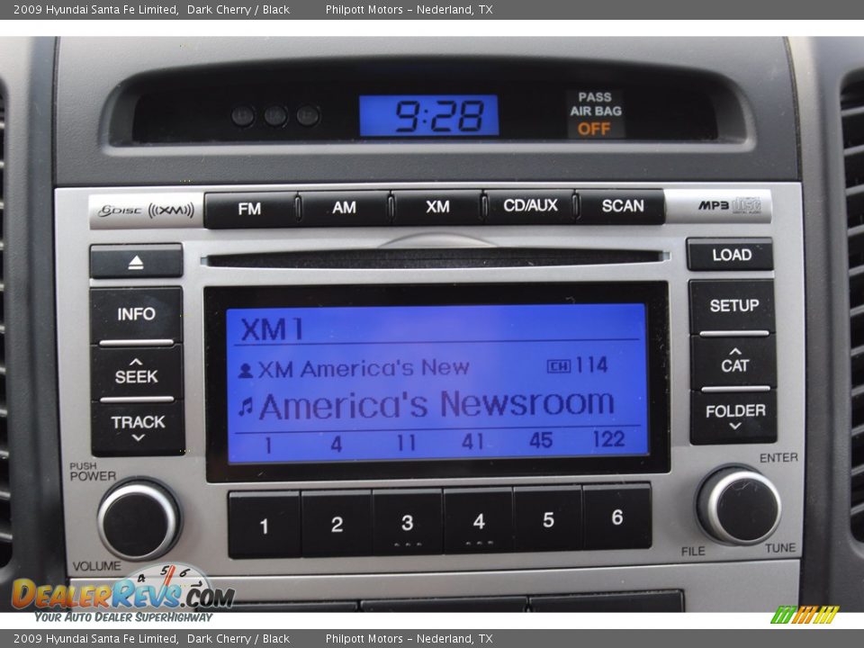 2009 Hyundai Santa Fe Limited Dark Cherry / Black Photo #16