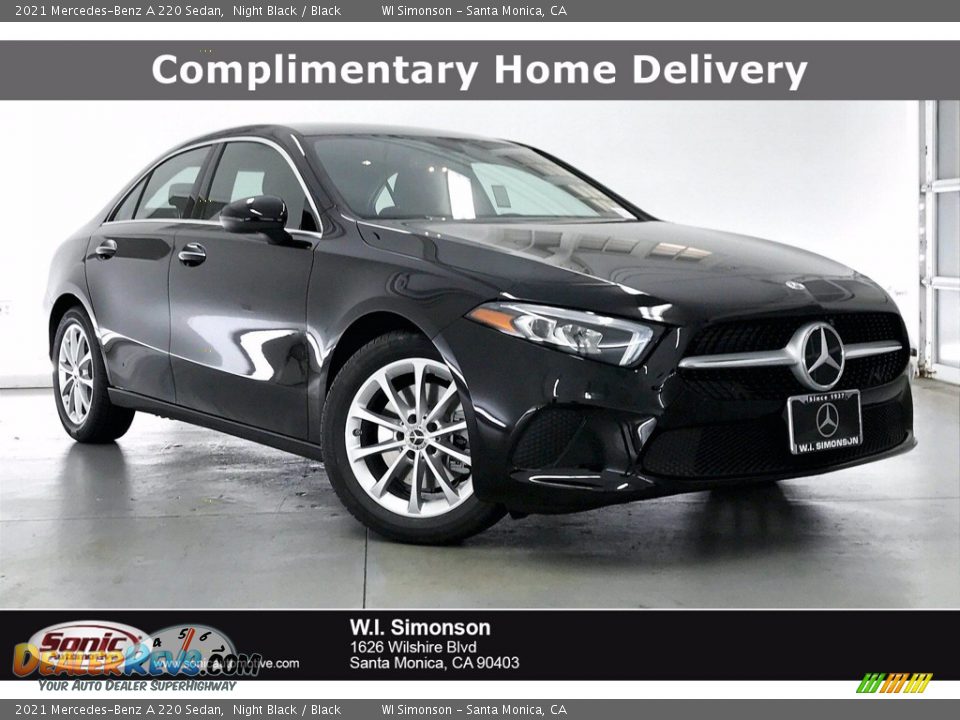 2021 Mercedes-Benz A 220 Sedan Night Black / Black Photo #1