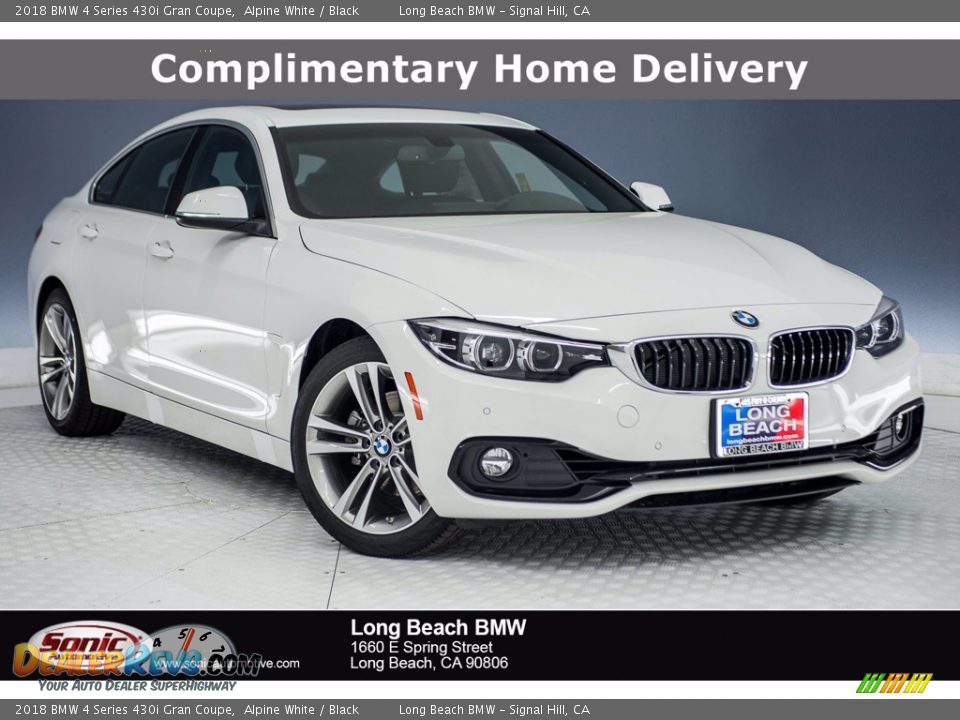 2018 BMW 4 Series 430i Gran Coupe Alpine White / Black Photo #1