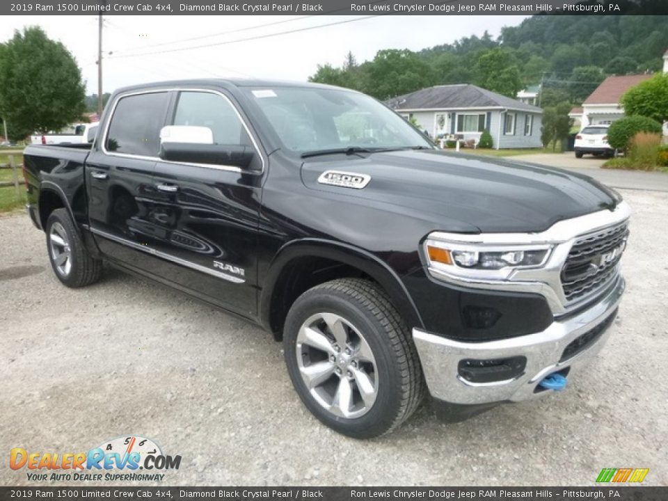 2019 Ram 1500 Limited Crew Cab 4x4 Diamond Black Crystal Pearl / Black Photo #7