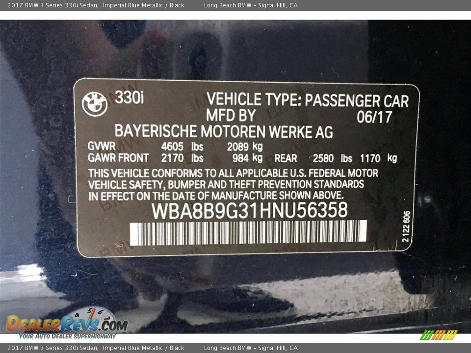 2017 BMW 3 Series 330i Sedan Imperial Blue Metallic / Black Photo #36
