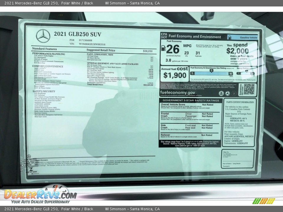 2021 Mercedes-Benz GLB 250 Polar White / Black Photo #10