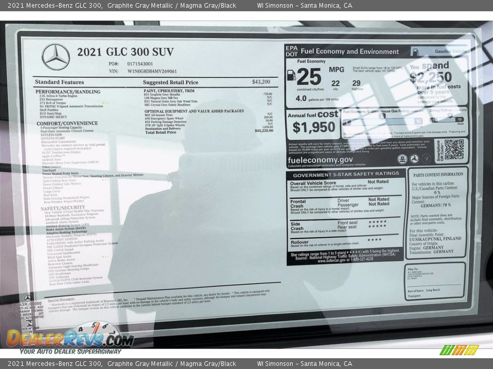 2021 Mercedes-Benz GLC 300 Graphite Gray Metallic / Magma Gray/Black Photo #10