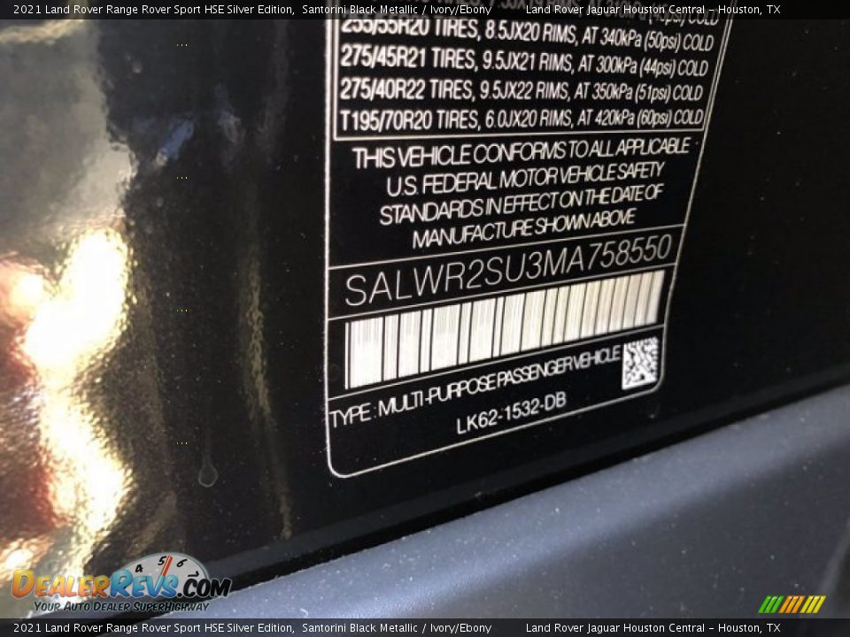 2021 Land Rover Range Rover Sport HSE Silver Edition Santorini Black Metallic / Ivory/Ebony Photo #25