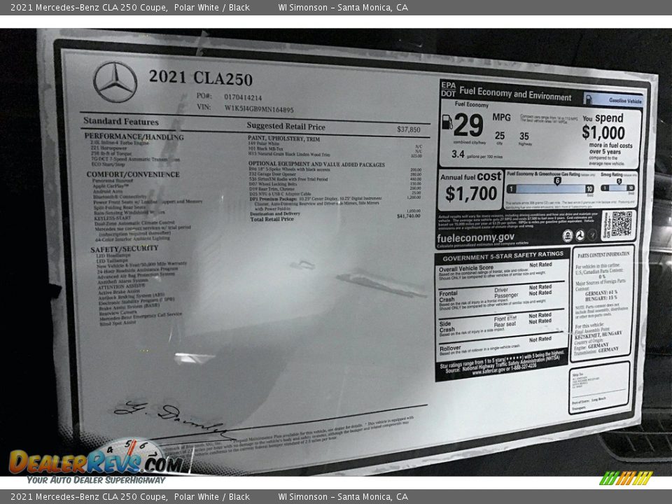 2021 Mercedes-Benz CLA 250 Coupe Polar White / Black Photo #11