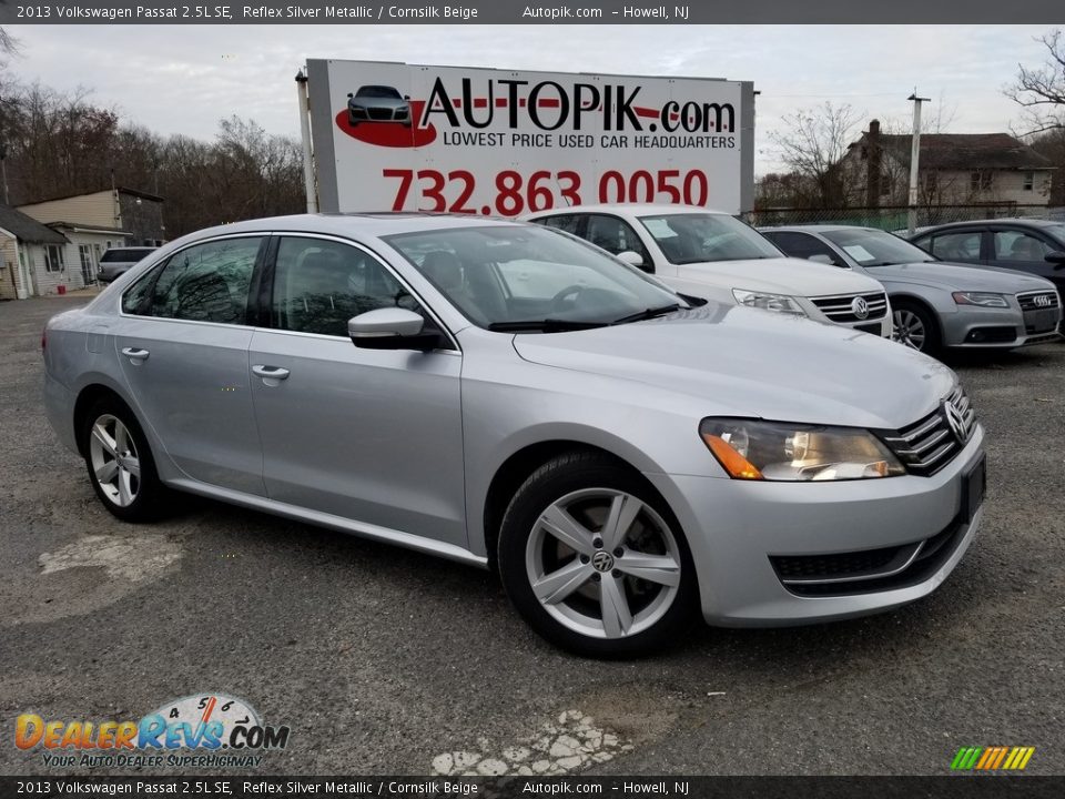 2013 Volkswagen Passat 2.5L SE Reflex Silver Metallic / Cornsilk Beige Photo #1