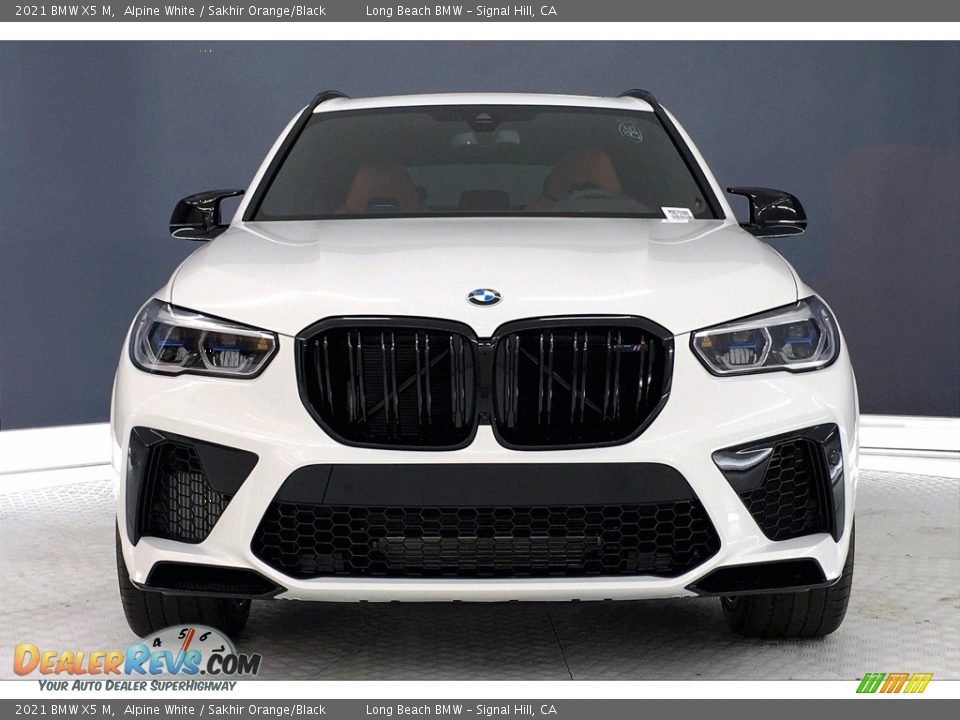 2021 BMW X5 M Alpine White / Sakhir Orange/Black Photo #2