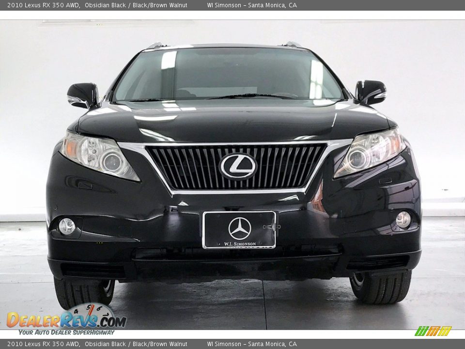 2010 Lexus RX 350 AWD Obsidian Black / Black/Brown Walnut Photo #2